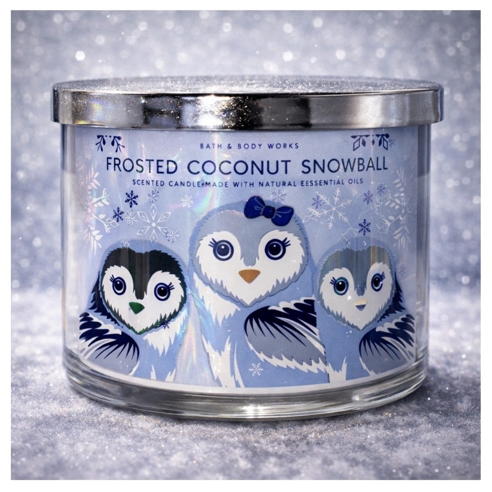 Frosted Coconut Snowball NEW Bath & Body Works 3 Wick Candle